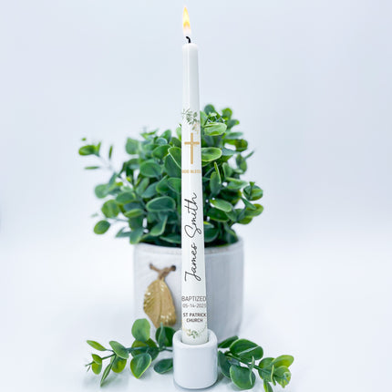 Baptism Goldie Taper Candle
