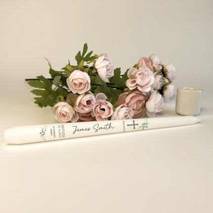 Baptism Blossom Taper Candle