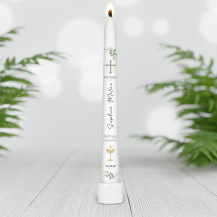First Holy Communion Blossom Taper Candle