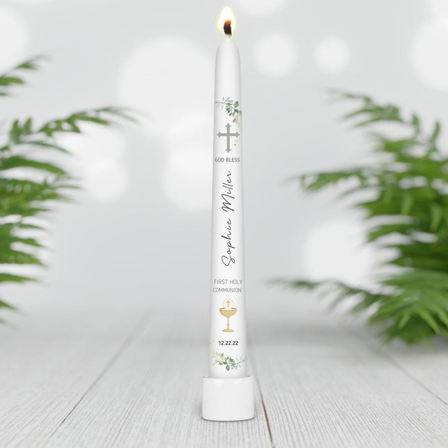 First Holy Communion Blossom Taper Candle
