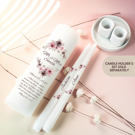 Mr. & Mrs. Floral Blush Wedding Unity Candles