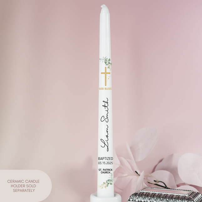 Baptism Goldie Custom Taper Candle
