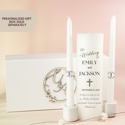Black & White Modern Simple Wedding Bless Unity Candles