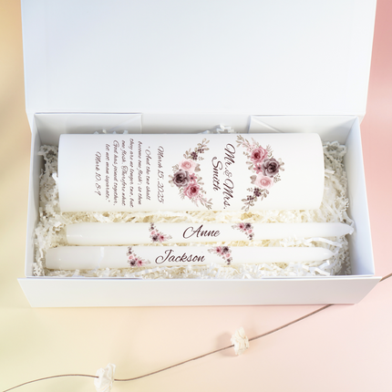 Mr. & Mrs. Floral Blush Wedding Unity Candles
