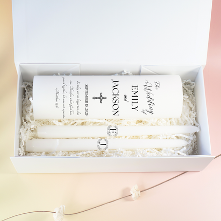 Black & White Modern Simple Wedding Bless Unity Candles