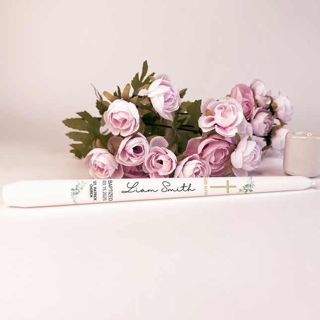 Baptism Goldie Custom Taper Candle