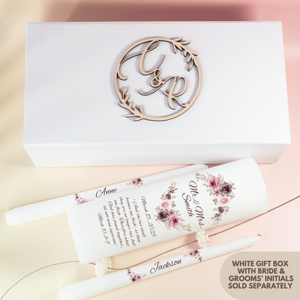 Mr. & Mrs. Floral Blush Wedding Unity Candles