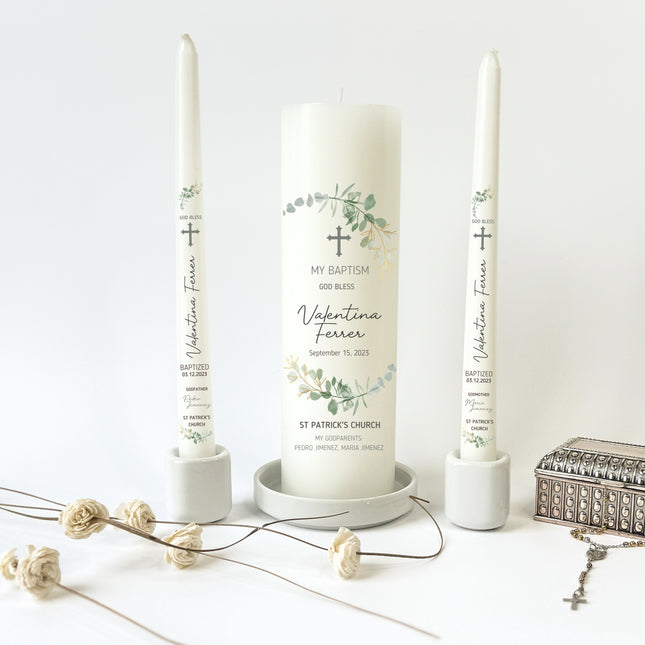 Baptism Zinnia Christening Candles