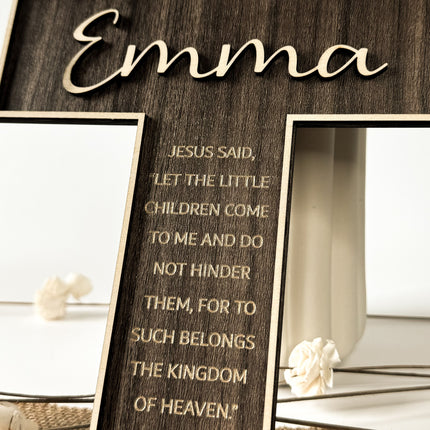 Engraved Walnut Wood Cross Gift Keepsake
