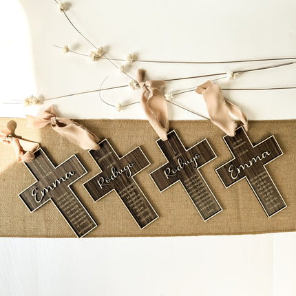 Engraved Walnut Wood Cross Gift Keepsake