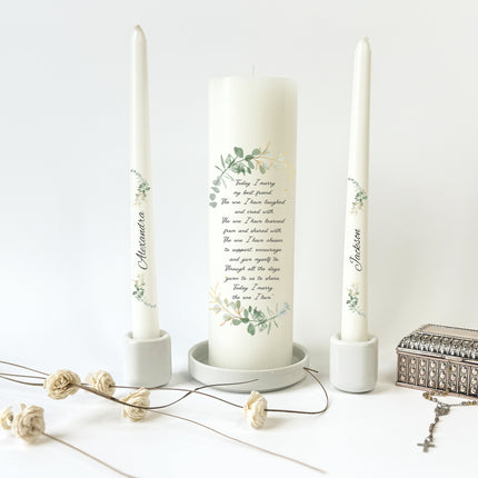 Wedding Zinnia Unity Candles With Names