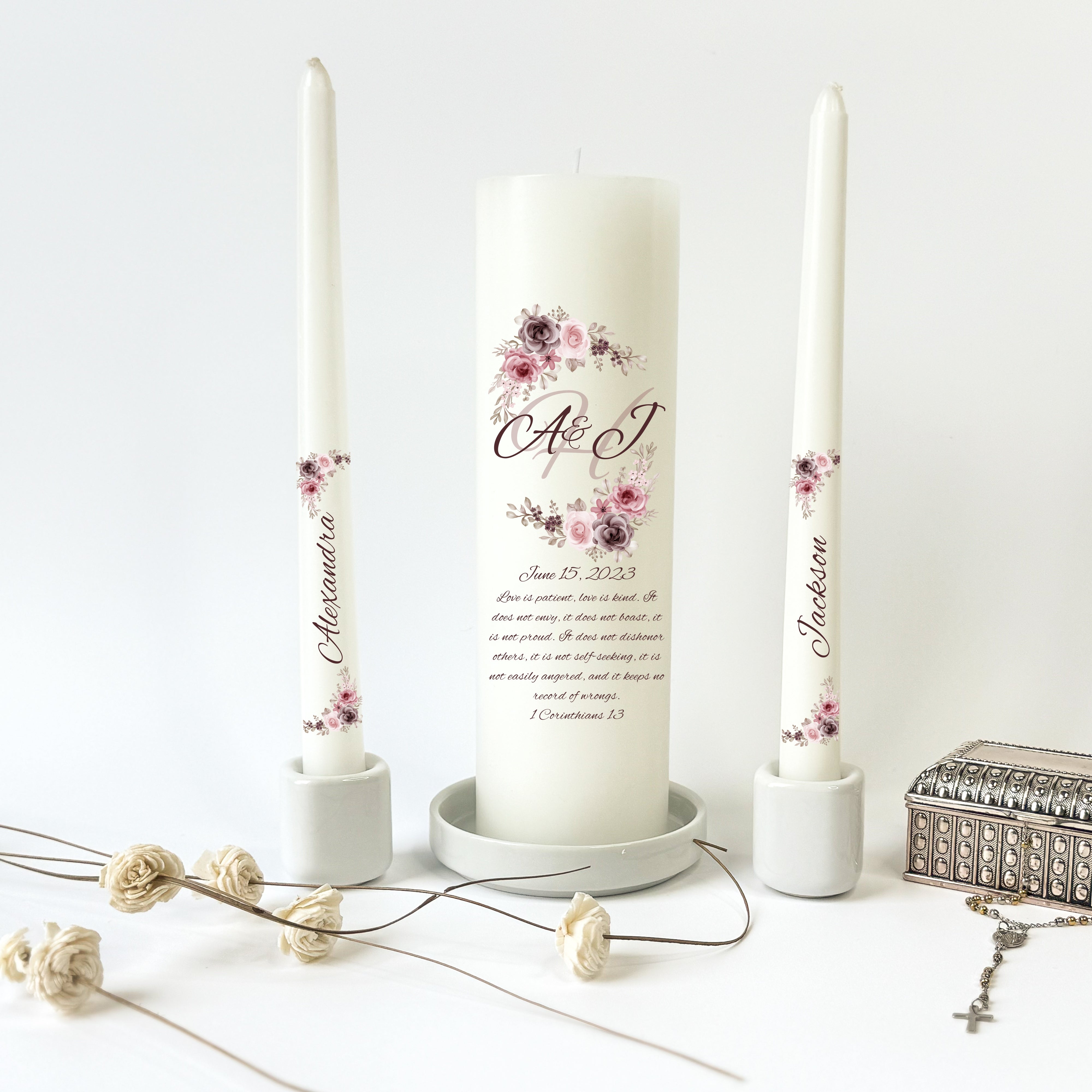 Wedding Rose Unity Candles – LightitStudio Wedding Rose Unity Candles – LightitStudio