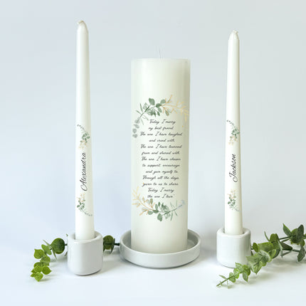 Wedding Zinnia Unity Candles With Names