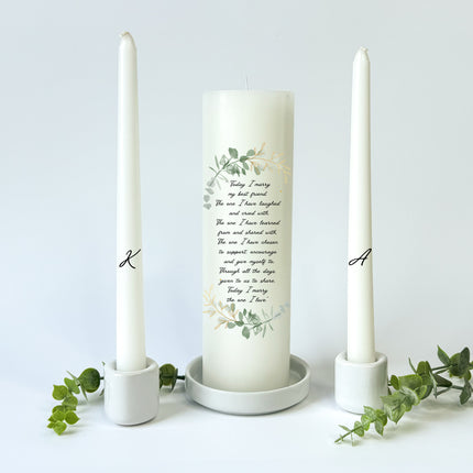 Wedding Zinnia Unity Candles With Initials