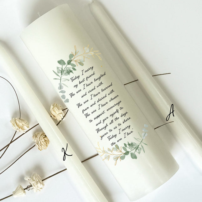 Wedding Zinnia Unity Candles With Initials