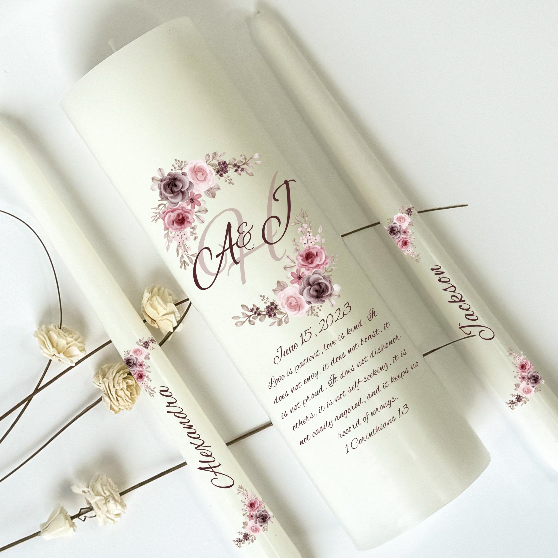 Rose Unity Sign Wedding Rose Unity Candles – LightitStudio