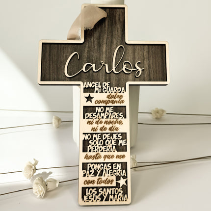 Spanish Prayer Wood Cross Gift Keepsake