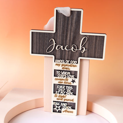Angel of God Prayer Wood Cross Gift Keepsake