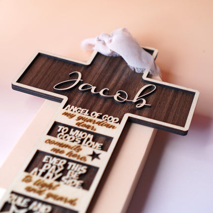 Angel of God Prayer Wood Cross Gift Keepsake