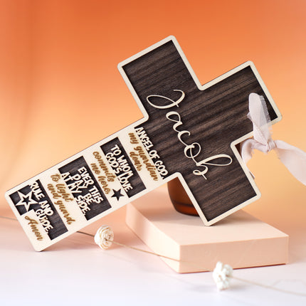 Angel of God Prayer Wood Cross Gift Keepsake