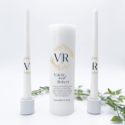 Wedding Laurel Unity Candles
